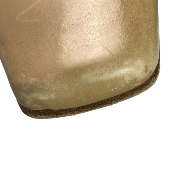 MAX MARA - Slingback Leather Sandals Block Heel Beige Size 38.5 - Picture 13 of 13